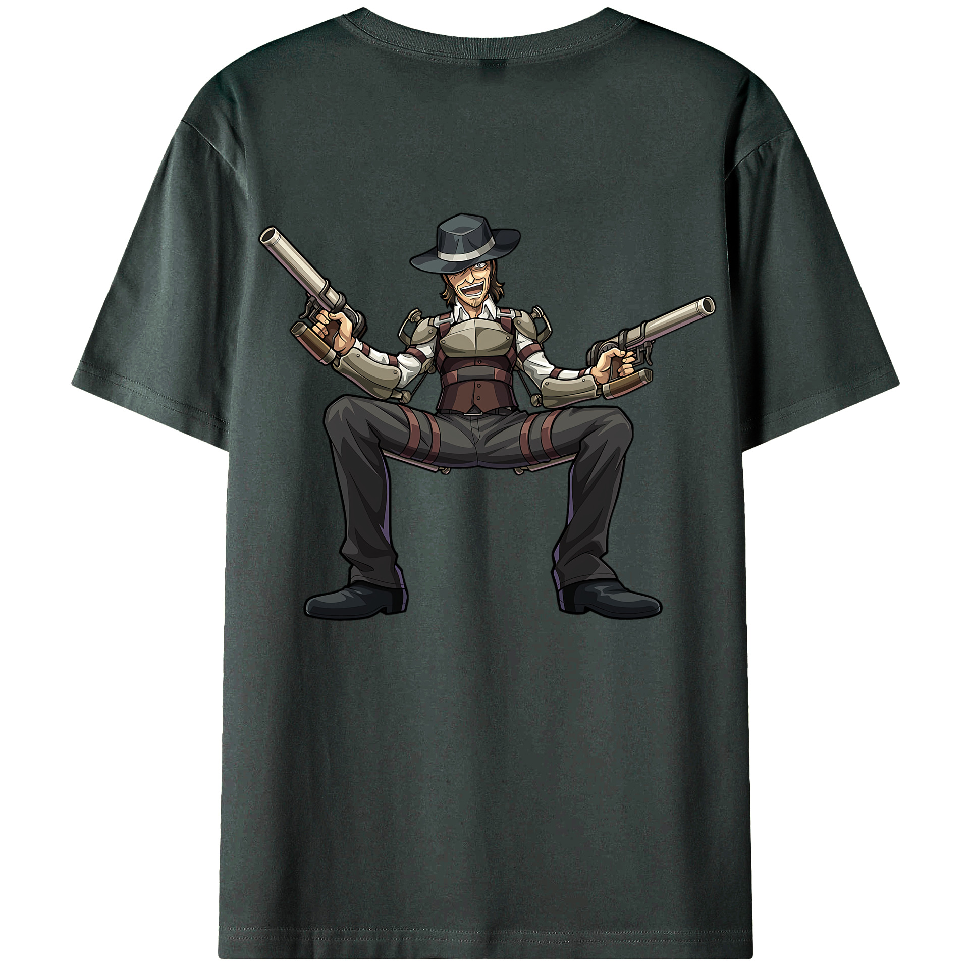 （画像用） 進撃の巨人 ケニー·アッカーマン Attack on Titan Kenny Ackerman 綿100％ メンズ半袖Tシャツ（バックプリント） 通気性